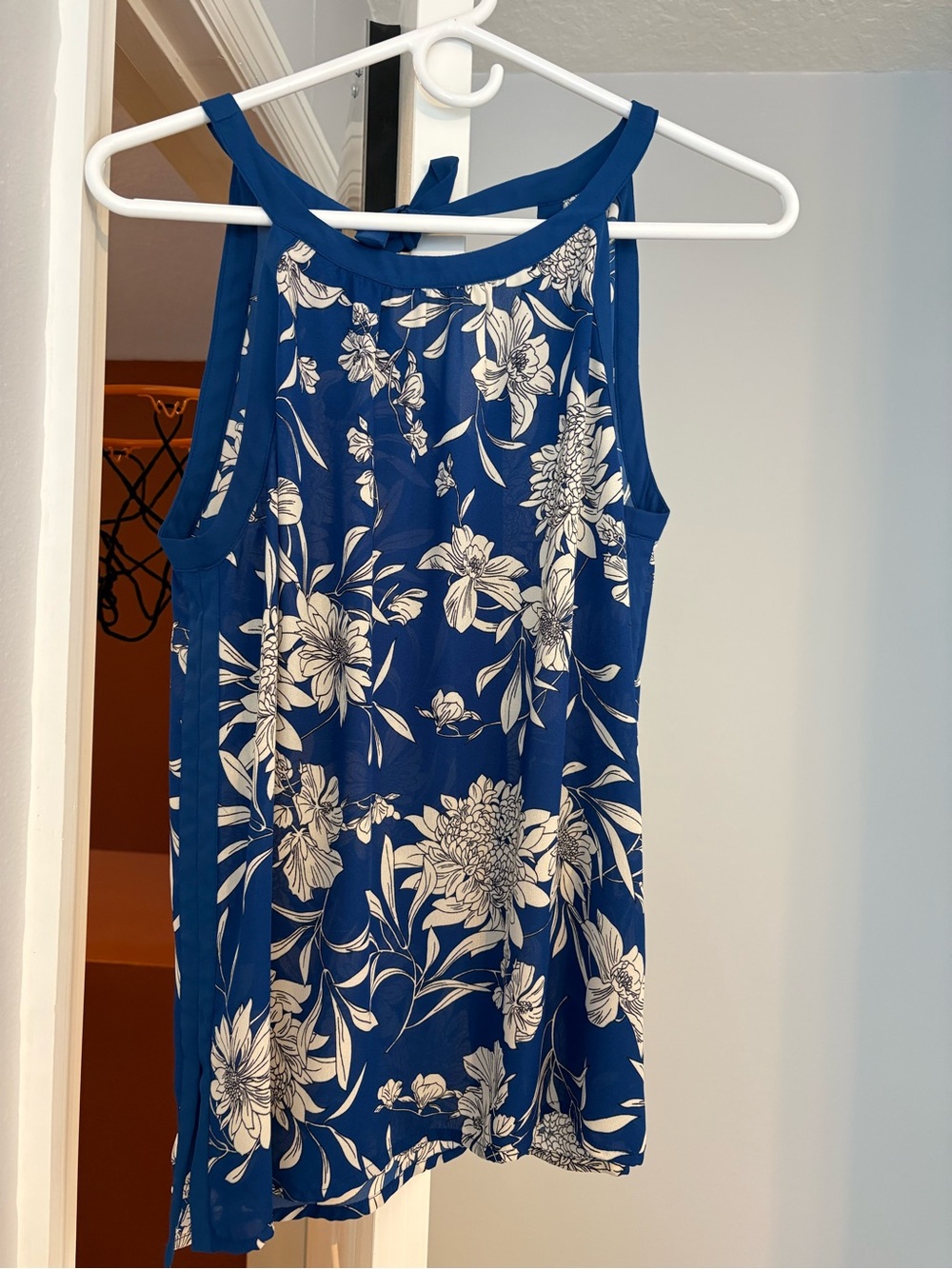 Collective Concepts Blue Floral Halter Camisole